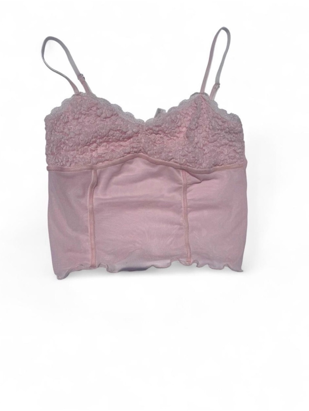 Pink Lace Bralette Tank Top